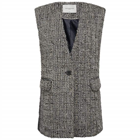 Copenhagen Muse CMRUBI-WAISTCOAT Vest, Jet Stream w. Black 