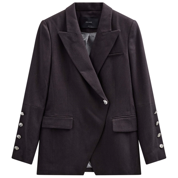 Copenhagen Muse CMTAILOR Blazer, Black w. Dark Grey Melange