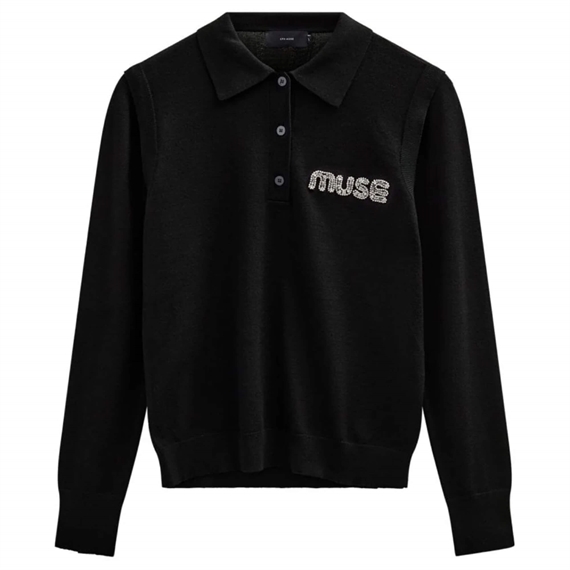 Copenhagen Muse CMVERAN-POLO Bluse, Sort 