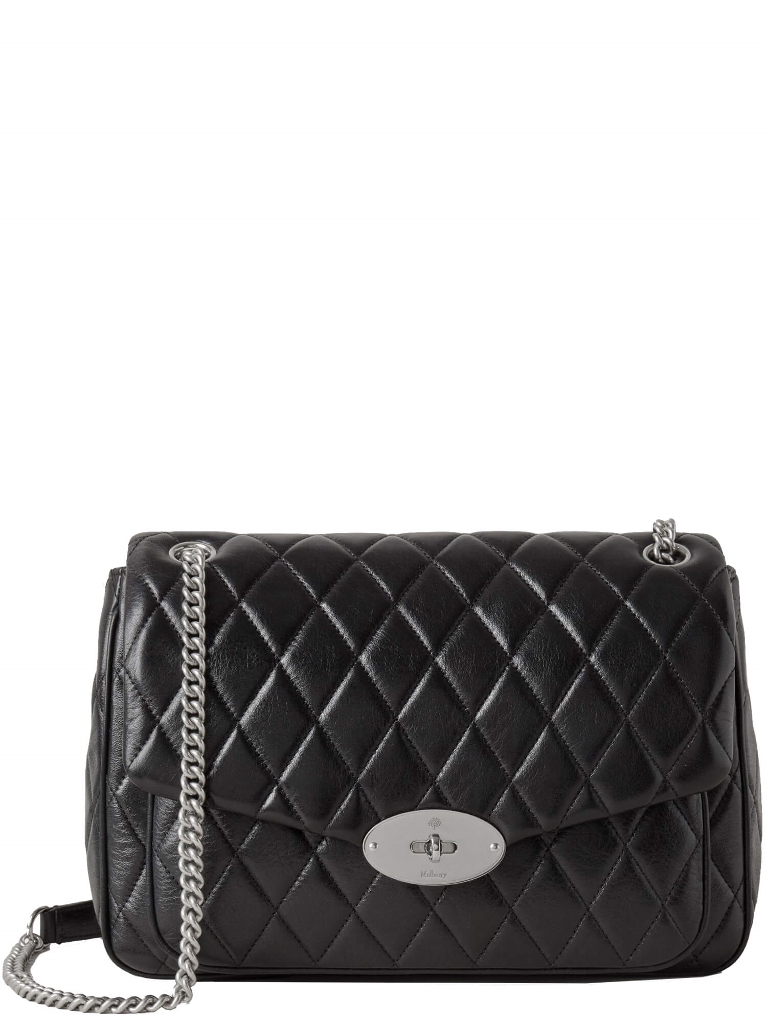 Darley Shoulder Bag Black And Silver Quilted Mulberry