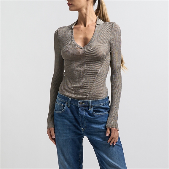 Dondup Polo Strik Bluse, Glimmer