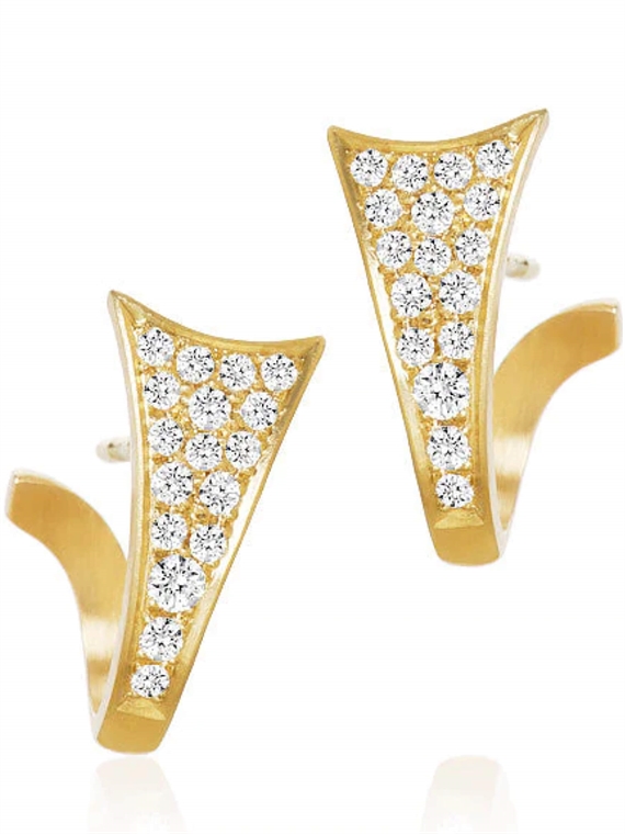 Dulong Luna Loop Diamond Øreringe, 18K Guld