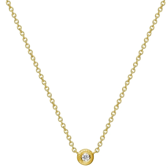 Dulong Mini Glory Halskæde M. 1 Brillant, 18K Guld