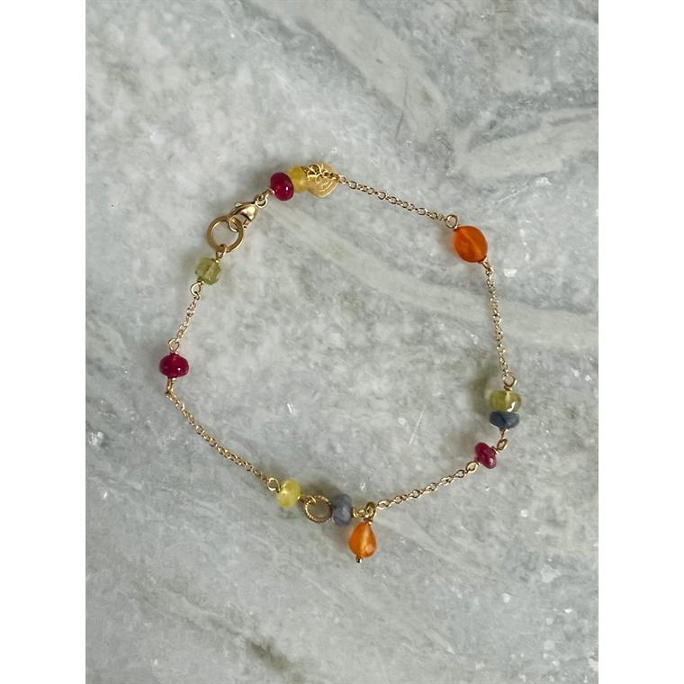Dulong Unika Piccolo armbånd m. spinel og safir, 18K Guld
