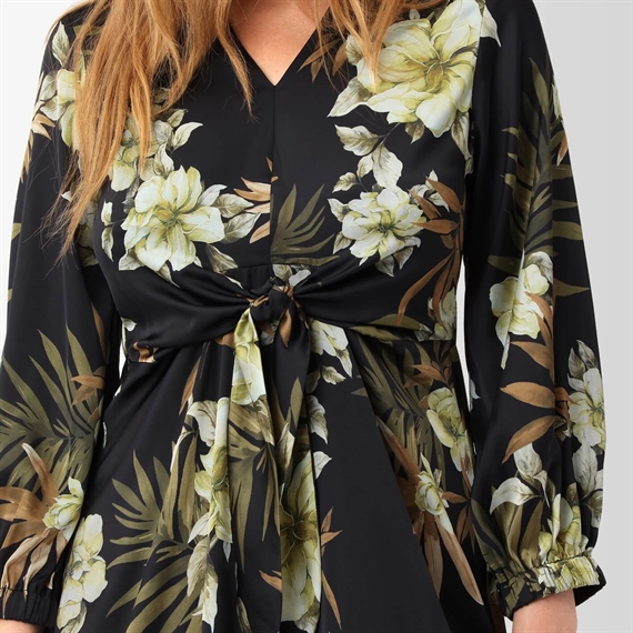Karmamia Faye (3/4 sleeves) Kjole, Dahlia Flower