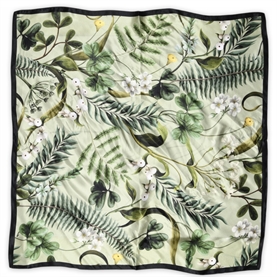 Sneaky Fox Fern Silk Tørklæde, Olivine