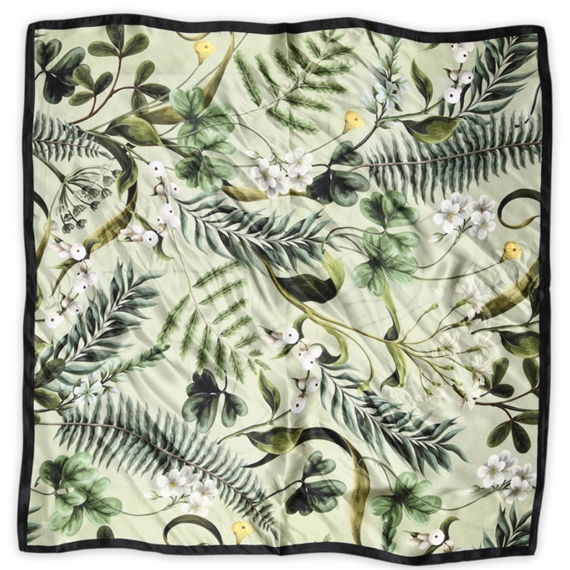 Sneaky Fox Fern Silk Tørklæde, Olivine
