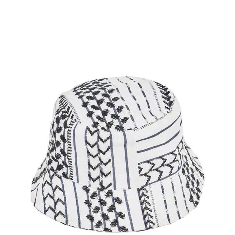 Lala Berlin Hat Alena, White/Black Embroidery Stripes