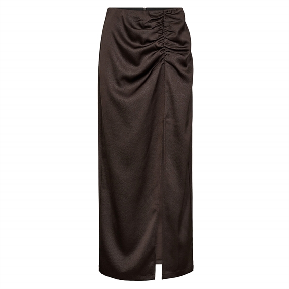 HAUTE L\'AMITIE Chrisse Drape Slit Nederdel, Mocca 