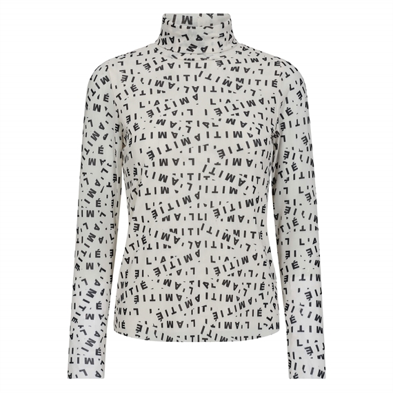 HAUTE L'AMITIE Mesh Rollneck, Pearl/Mocca