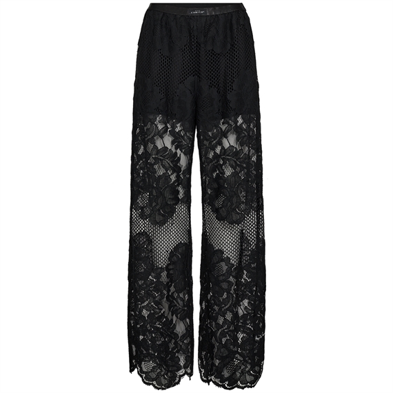 Haute L\'Amitie Curvey Lace Hem Bukser, Sort
