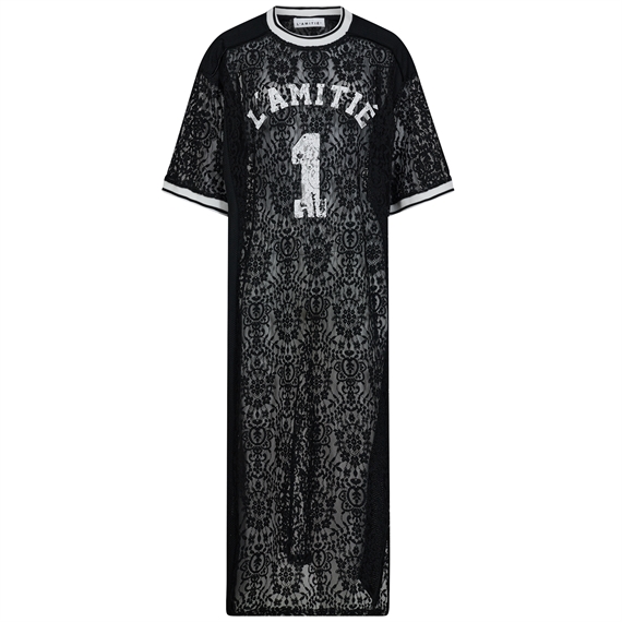 Haute L'Amitie Lace Football Kjole, Sort