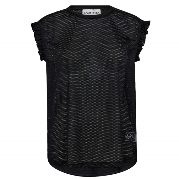 Haute L\'Amitie Drift Frill Sports Top, Sort