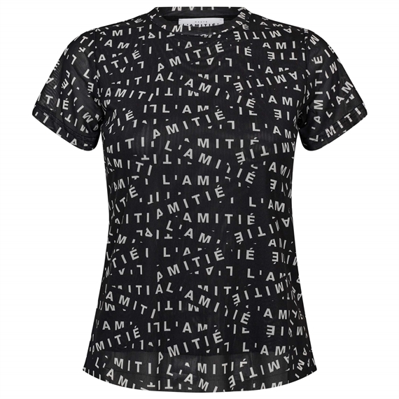 Haute L\'Amitie Logo Mesh Strap T-shirt, Sort 