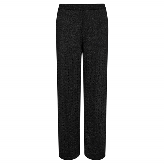 Haute L\'amitie Hole Lurex Knit Bukser, Sort 