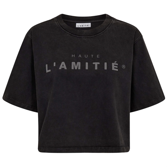 Haute L\'Amitie Intro Rubber Logo T-shirt, Sort 