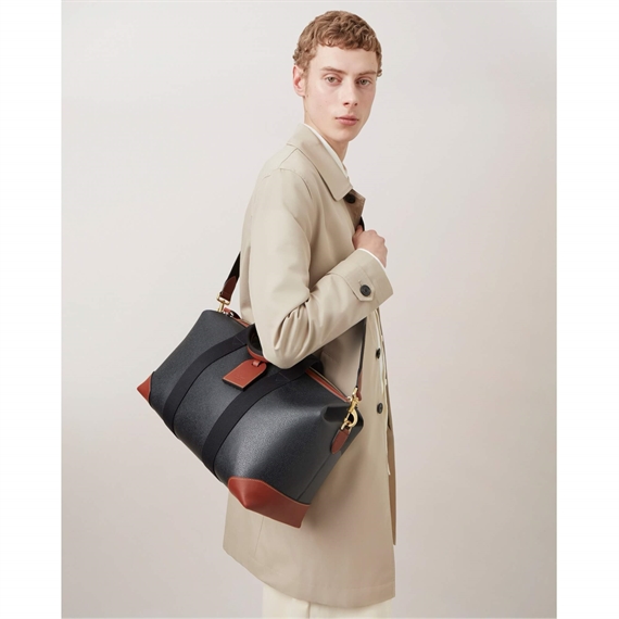 Mulberry Heritage Day Clipper Black & Cognac Scotchgrain