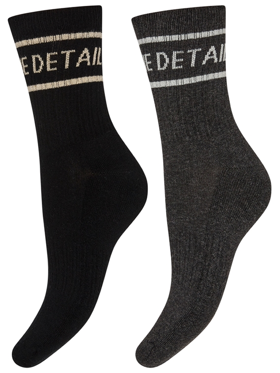 Hype The Detail Logo Tennis Sokker 2 Pack, Grå/Sort