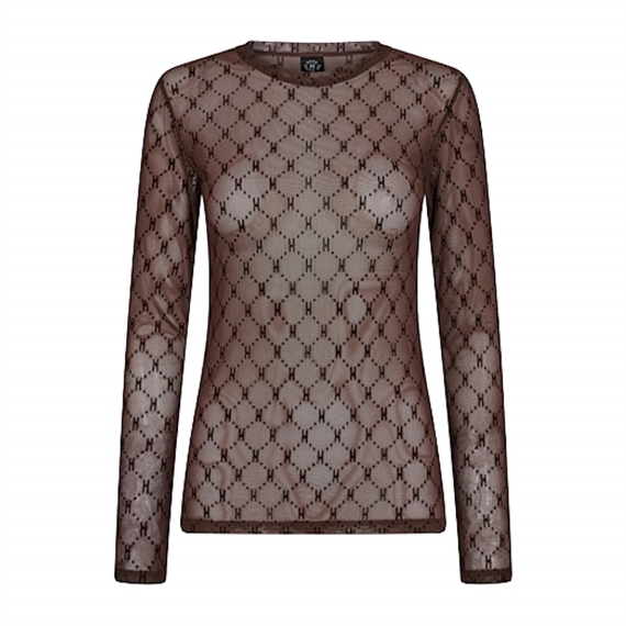 Hype The Detail Mesh Bluse, Brun