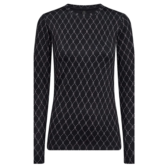 Hype The Detail Printed Bluse, Sort/Lyserød