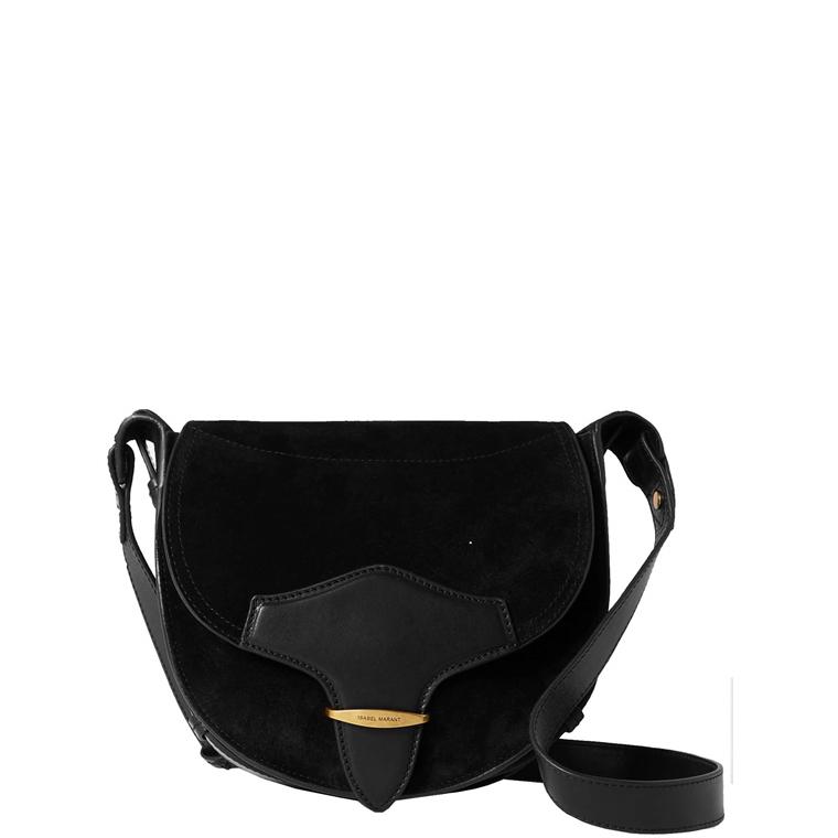 Isabel Marant Étoile Botsy Suede Crossbody Taske, Sort