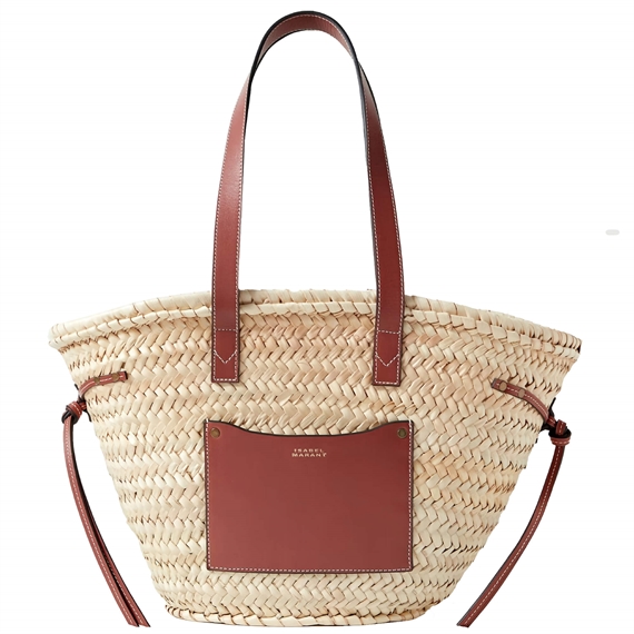 Isabel Marant Etoile CADIX MEDIUM Tote, Natural/Cognac