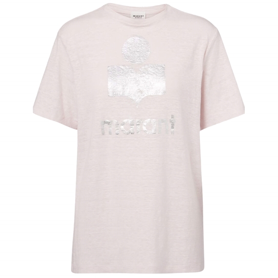 Isabel Marant Etoile Koldi Logo T-shirt, Pink/Sølv