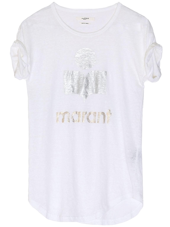 Isabel Marant Koldi T-shirt, Ecru/Silver/Bronze