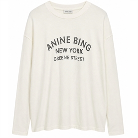 Anine Bing Ivan Long Sleeve New York Stencil, Ivory