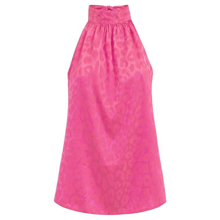 Karmamia Eloise Top, Pink Leo Jacquard
