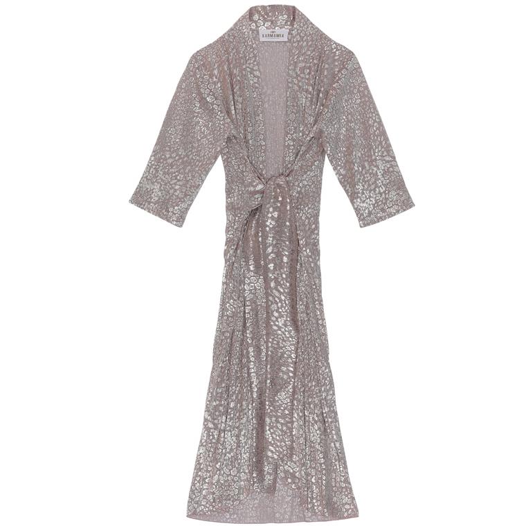 Karmamia Hailey Wrap Kimono, Peach Leo Gold