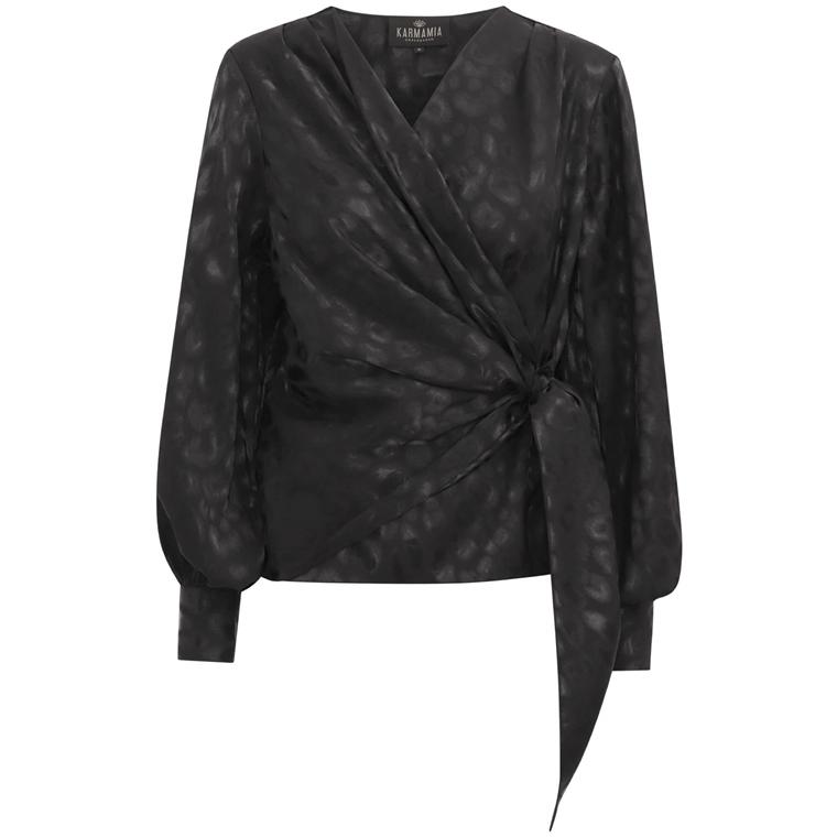 Karmamia Ines Bluse, Black Leo Jacquard
