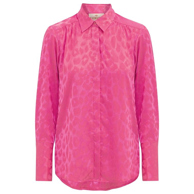 Karmamia Josephine Skjorte, Pink Leo Jacquard