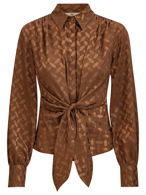 Karmamia Lee Skjorte, Camel Keffiyeh Jacquard 