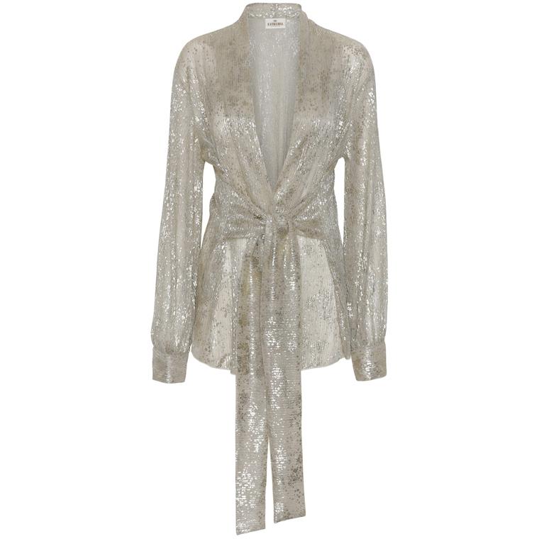 Karmamia Lola Wrap Bluse, Shimmer star