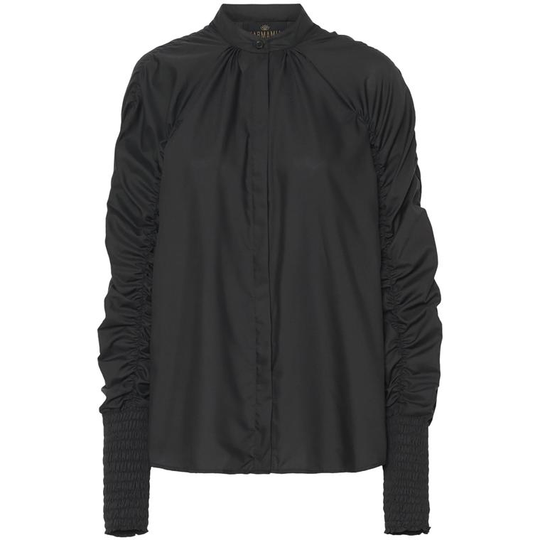 Karmamia Morgan Shirt, Black Cotton