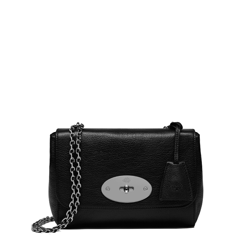 Mulberry Lily Black & Silver Toned Glossy Goat