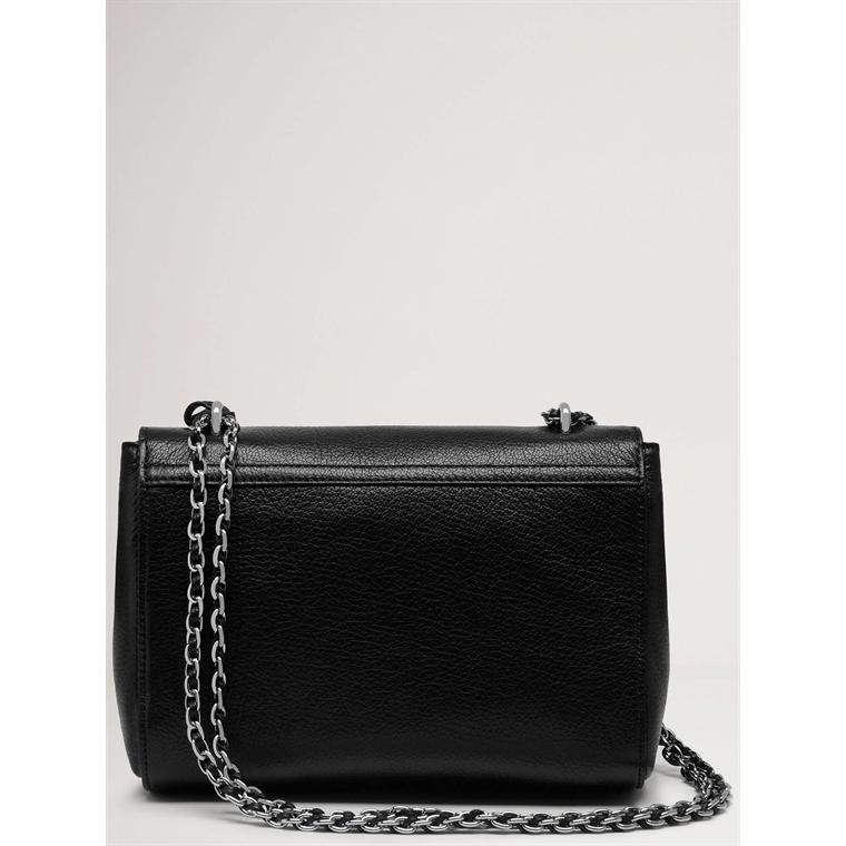 Mulberry Lily Black & Silver Toned Glossy Goat