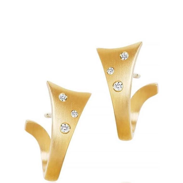 Dulong Luna Loop Øreringe M. 6 Brillanter, 18K Guld