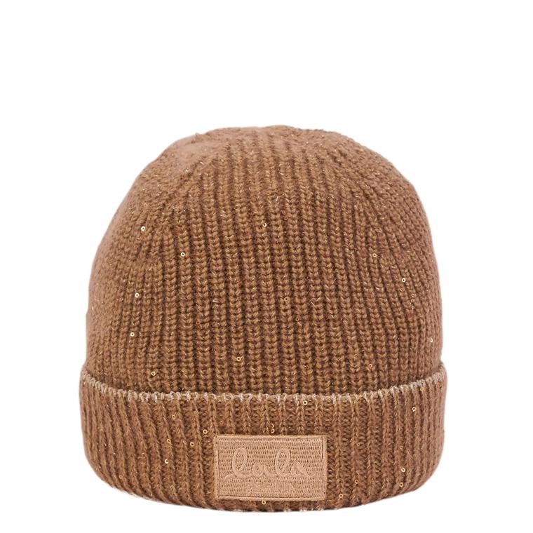 Lala Berlin Beanie Aveline, Camel Sequins 
