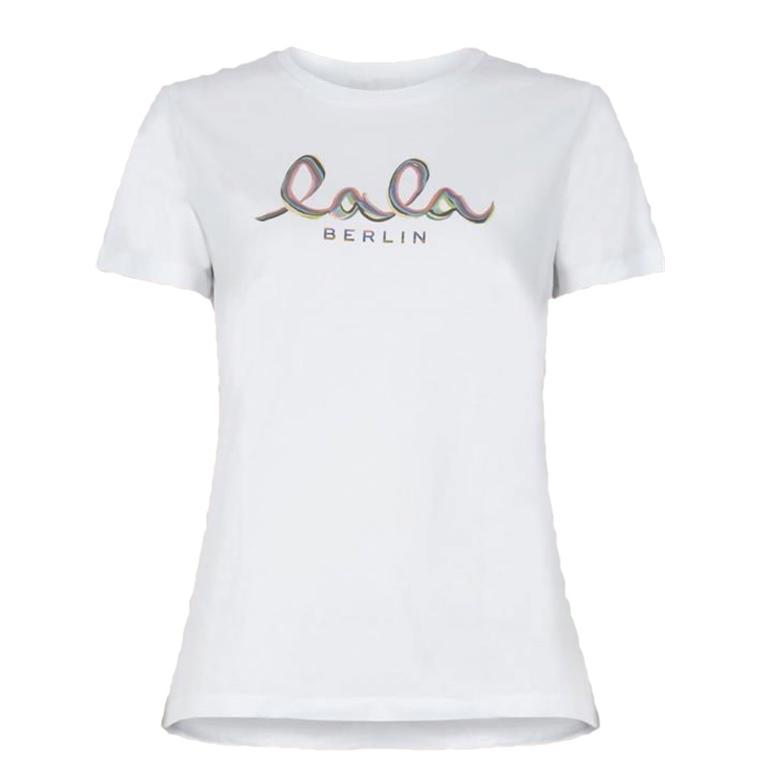 Lala Berlin T-shirt Cara Lala Rainbow, White 