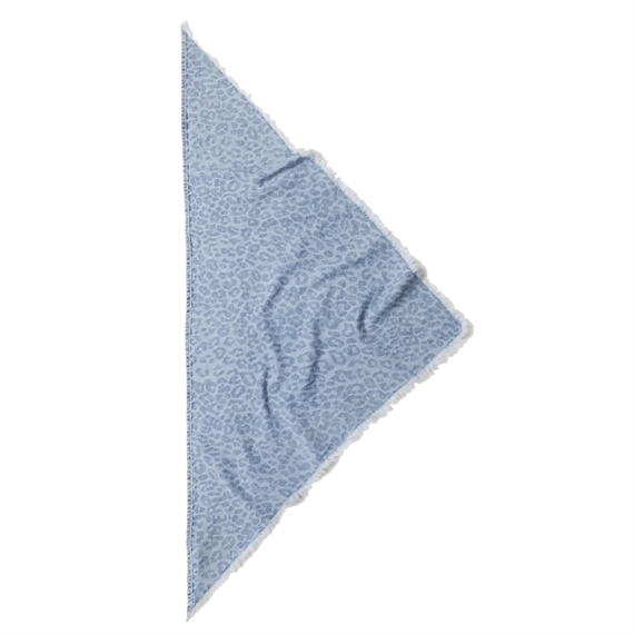 Lala Berlin Triangle Toni Printed Denim Tørklæde, Washed Blue Leo 