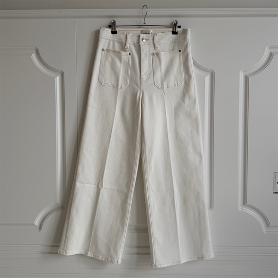 FRAME Le Slim Palazzo Crop Jeans, Hvid