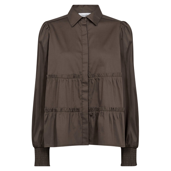 Levete Room LR-ISLA SOLID 95 Skjorte, Coffee