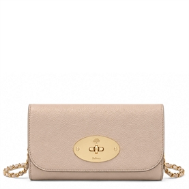 Mulberry Lily Chain Wallet Cashmere Taupe Small Classic Grain