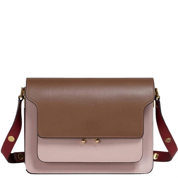 MARNI Medium Trunk Bag, Gold Brown/Quartz/Black Cherry