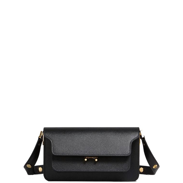 MARNI Saffiano Trunk Bag EW, Sort