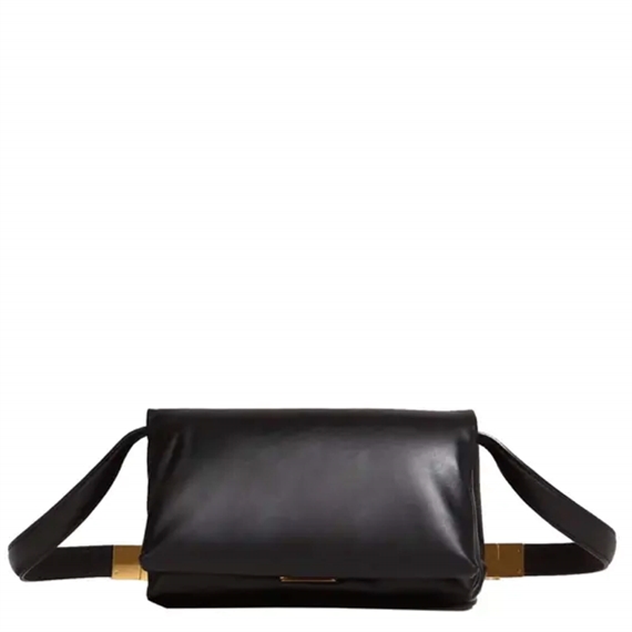 MARNI Small Prisma Bag, Black Calfskin