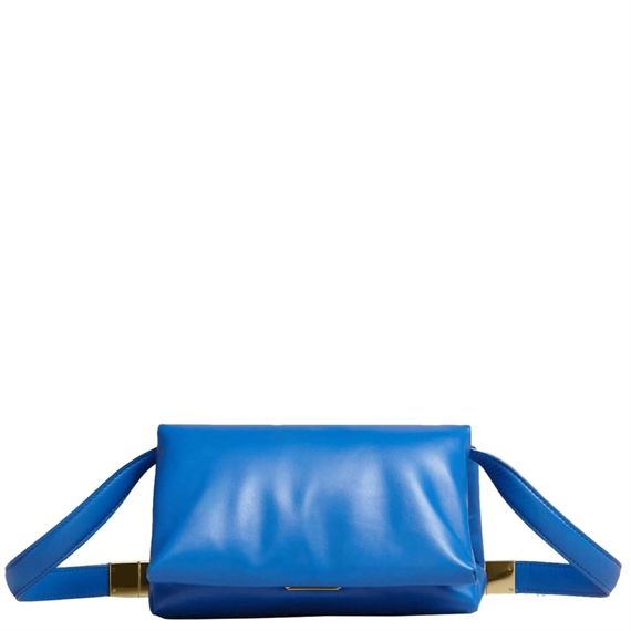 MARNI Small Prisma Bag, Blue Calfskin