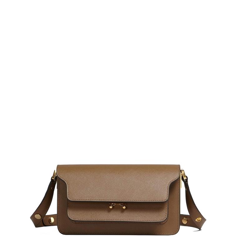 MARNI Saffiano Trunk Bag EW, Cigar